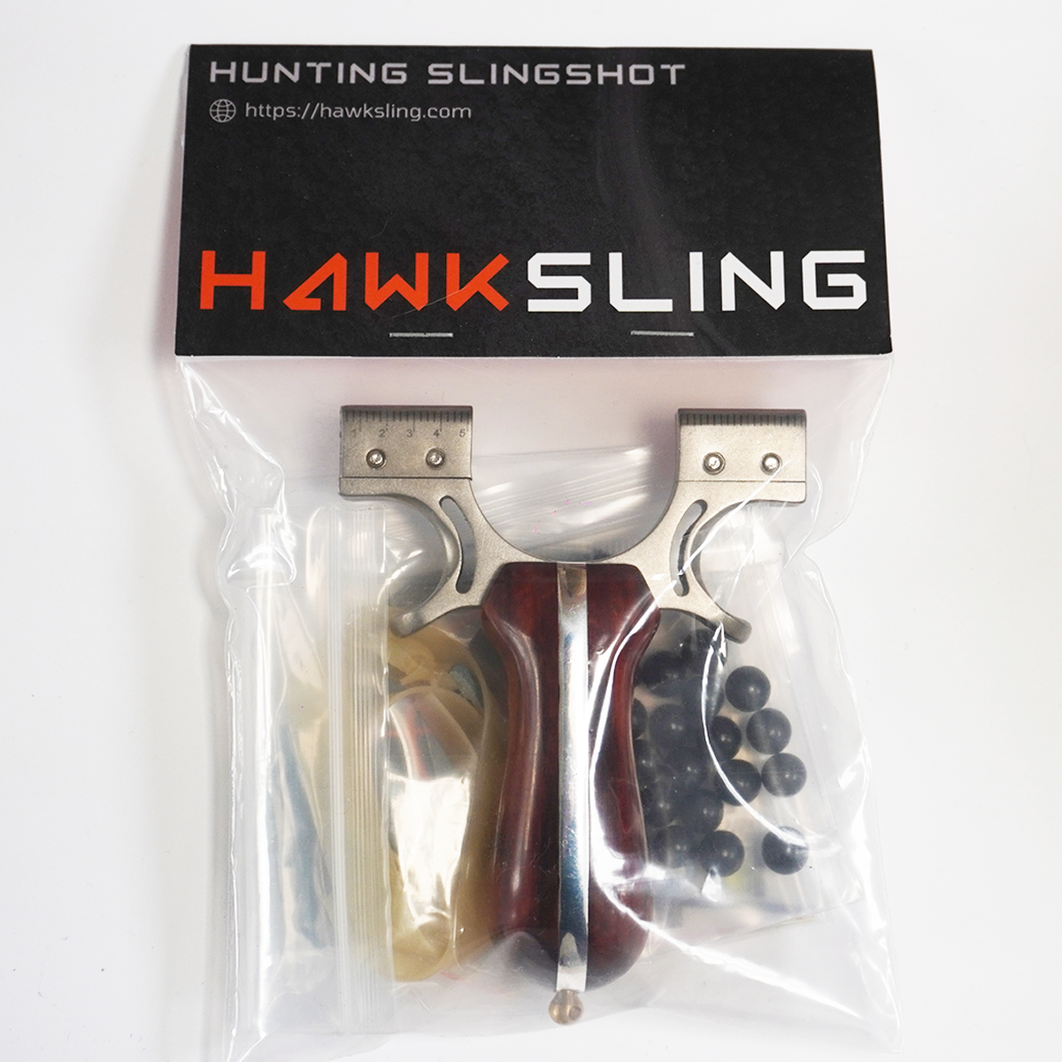 Laser II - Compact Stainless Steel Wooden Handle Laser Shooting & Hunting Slingshot