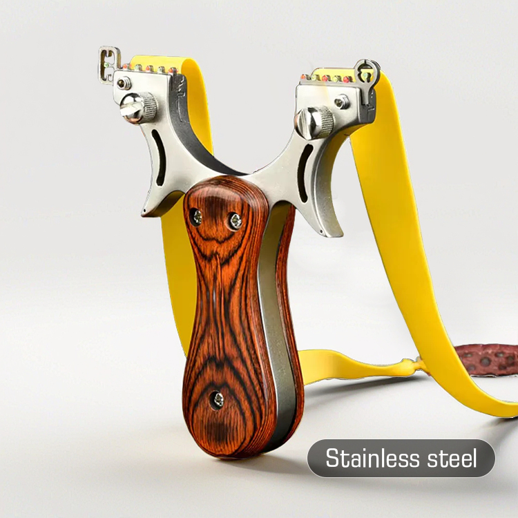 Feather-Wooden Handle Shooting & Hunting Slingshot