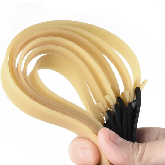 Grundausstattung für die Jagdschleuder mit flachen Bändern – Flache Schleuderbänder + Kugeln aus Edelstahl + Übungs-Schlammbälle