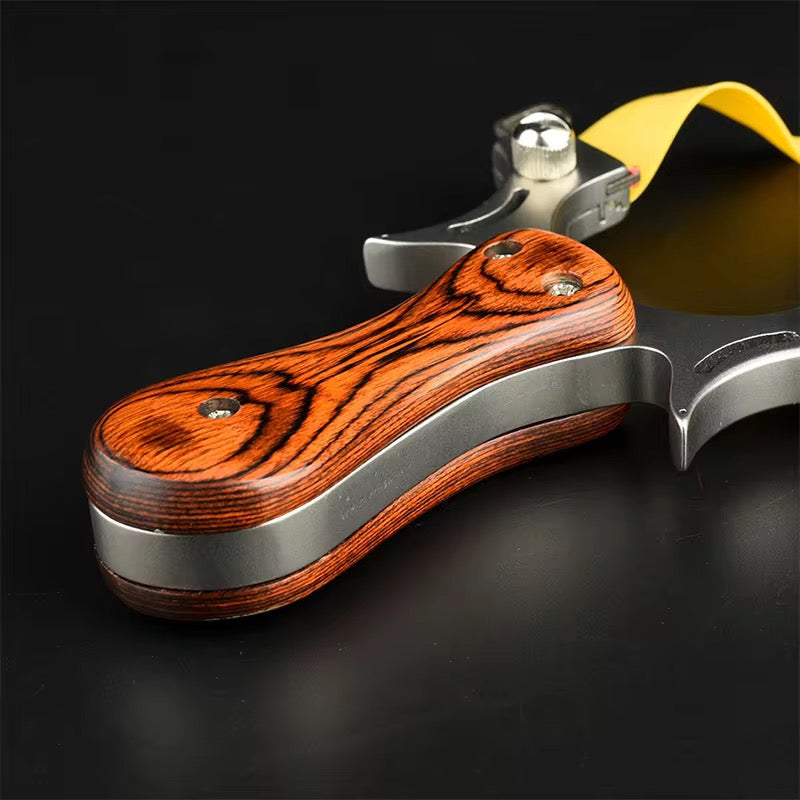 Feather-Wooden Handle Shooting & Hunting Slingshot