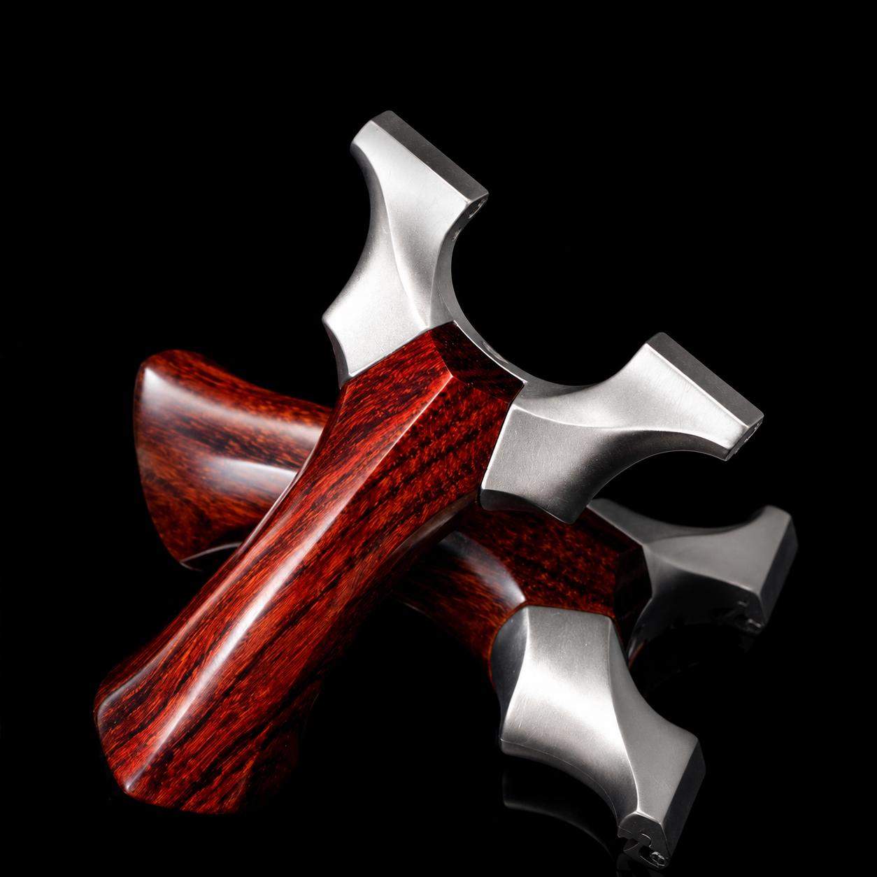 Glide - Stainless Steel & Rosewood Hunting Slingshot: Quick-Detach Bands