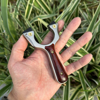 Tirachinas Tiger con mango ergonómico de madera para tiro y caza