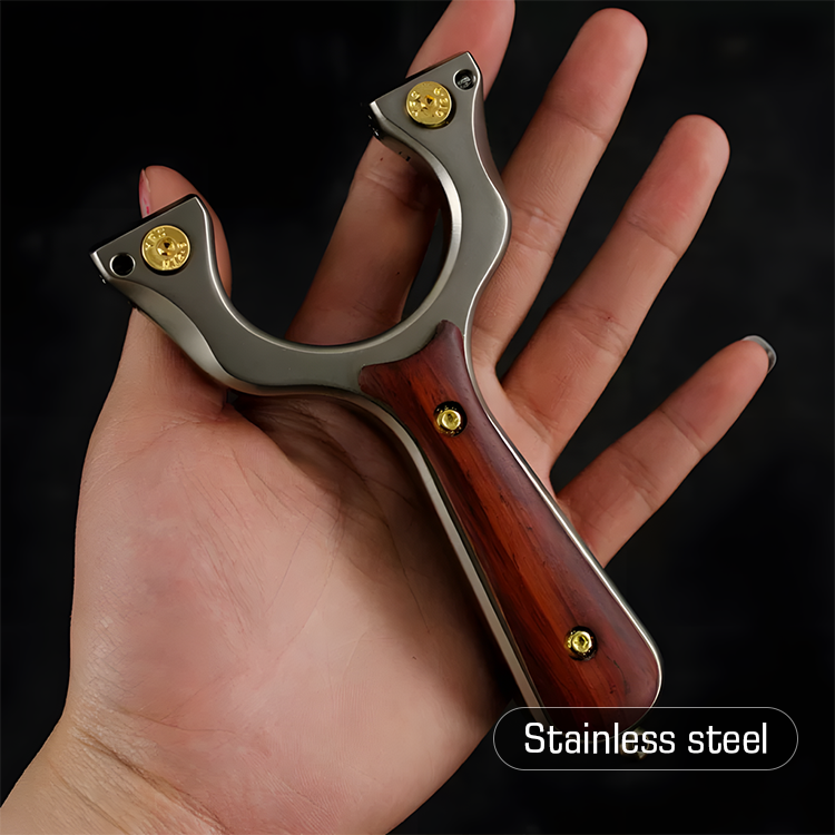Tirachinas Tiger con mango ergonómico de madera para tiro y caza