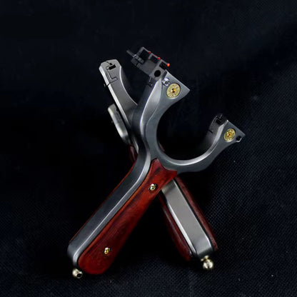 Tirachinas Tiger con mango ergonómico de madera para tiro y caza