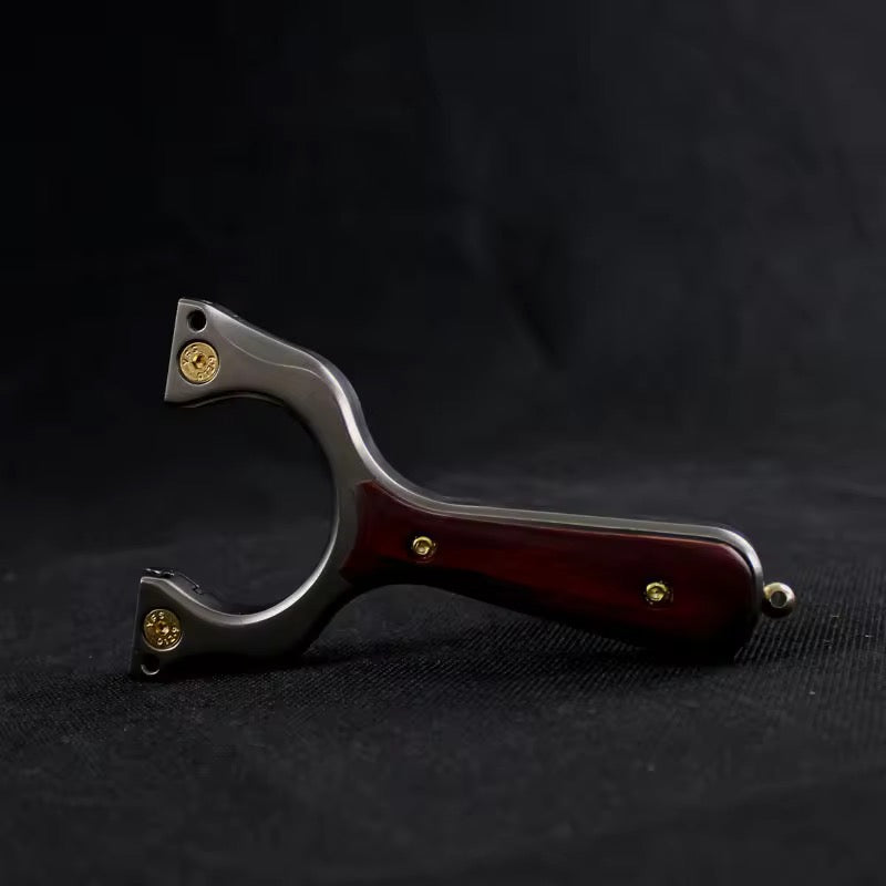 Tirachinas Tiger con mango ergonómico de madera para tiro y caza